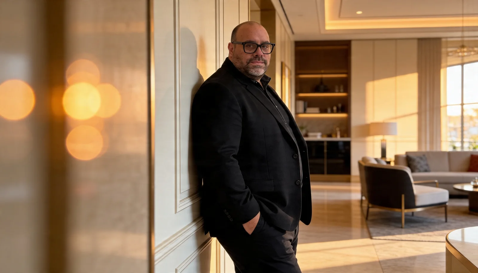 Juan José Sotus junto a una ventana con luz natural cálida.